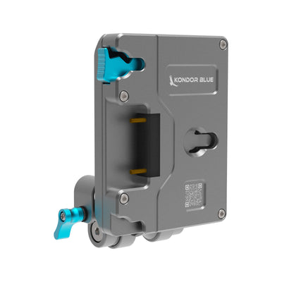 Kondor Blue Pro Gold Mount Battery Plate with Swiveling Rod Block (Space Gray)