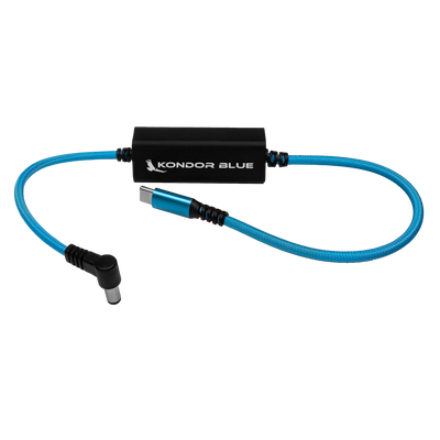 Kondor Blue 16" DC to USB C Power Delivery Cable for Mirrorless cameras (Kondor Blue)