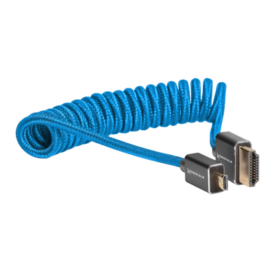 Kondor Blue Coiled Micro HDMI to Full HDMI (12-24") (Kondor Blue)