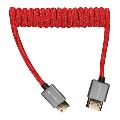 Kondor Blue Coiled Mini HDMI to Full HDMI (12-24")