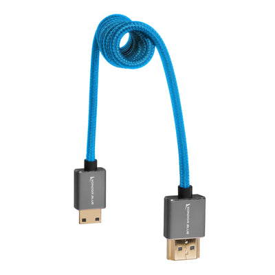Kondor Blue Coiled Mini HDMI to Full HDMI (12-24") - Black