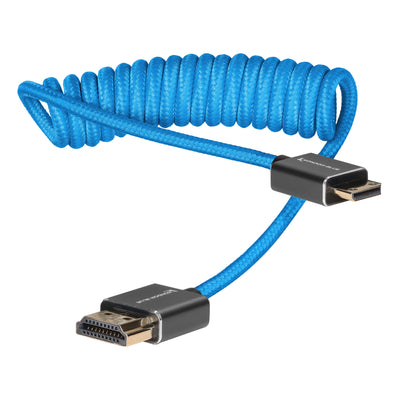 Kondor Blue Coiled Mini HDMI to Full HDMI (12-24") - Black