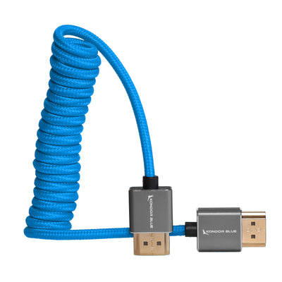 Kondor Blue Coiled Full HDMI Cable (12-24") - Black