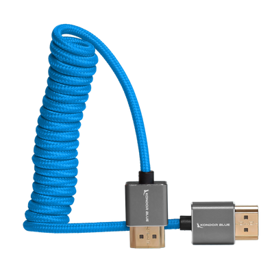 Kondor Blue Coiled Full HDMI Cable (12-24") (Cardinal Red)