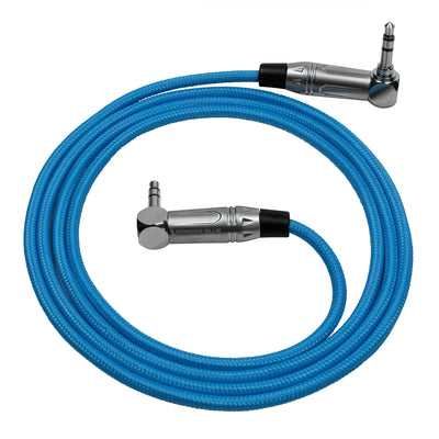 Kondor Blue 48" 3.5mm Right Angle TRS Stereo Audio Cable (48" Straight)