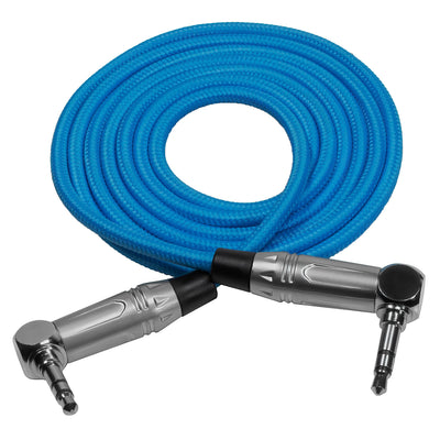 Kondor Blue 48" 3.5mm Right Angle TRS Stereo Audio Cable (48" Straight)