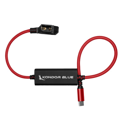 Kondor Blue 16" D-Tap to USB C Power Delivery Cable for Mirrorless Cameras & Laptops