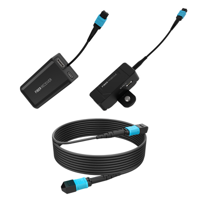 Kondor Blue Fletch Fiber System for HDMI (1 Kit: Fiber TX & RX Modules) (No Cable) / (Raven Black)