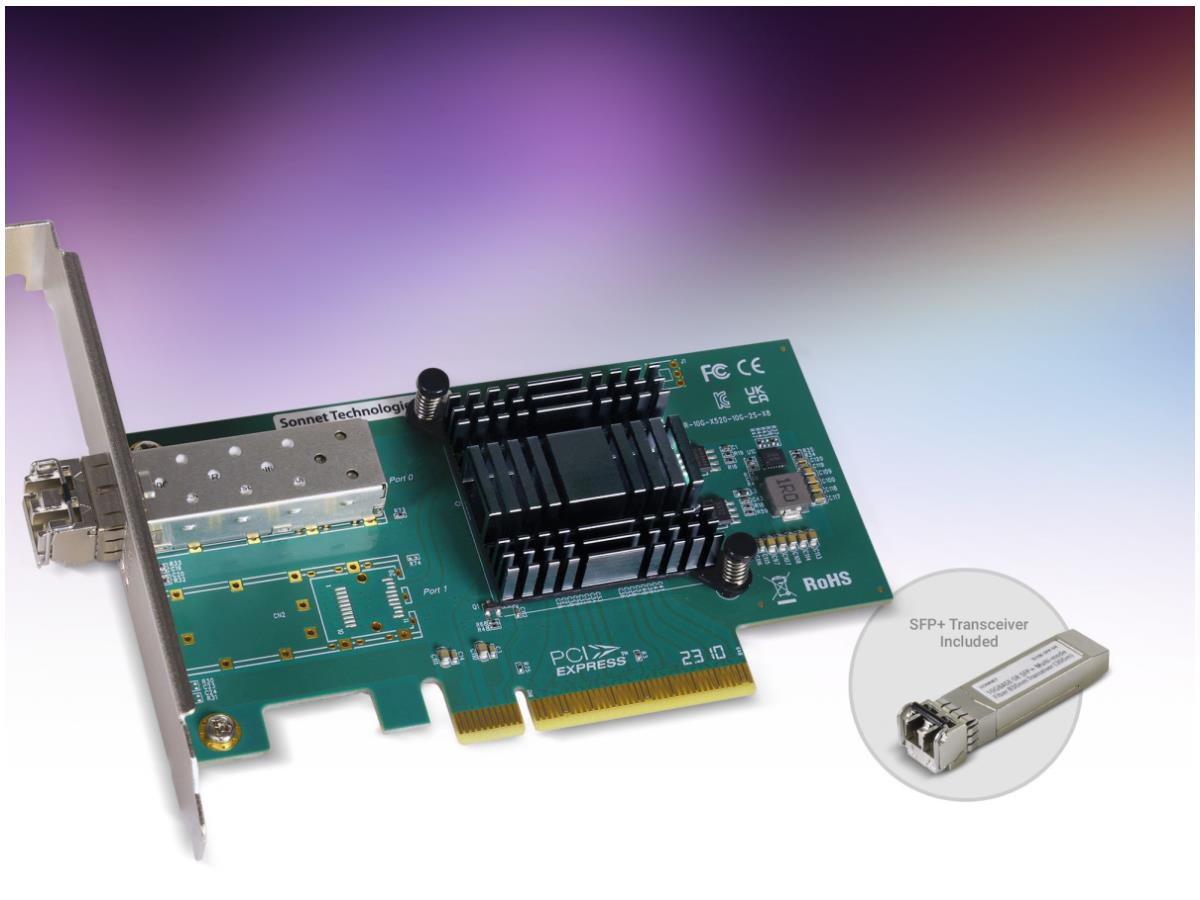 Sonnet Technologies Solo10G V2 SFP+ 10 Gigabit Ethernet PCIe Card (SFP+ included)