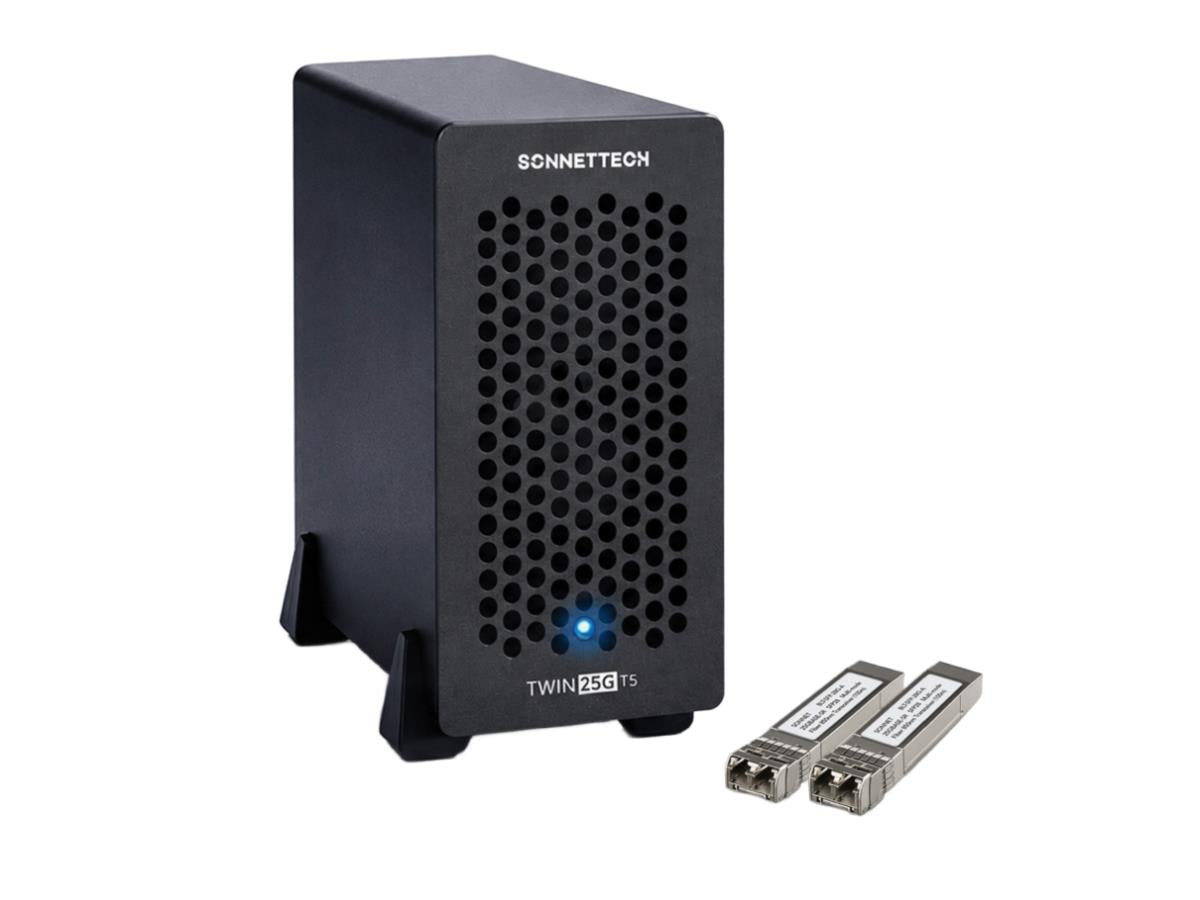 Sonnet Technologies Twin25G Thunderbolt 5 Dual Port 25Gb Ethernet Adapter (SFP28 modules included)