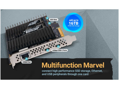 Sonnet Technologies McFiver PCIe Card (10GbE, 2-port USB-C & Dual M.2)