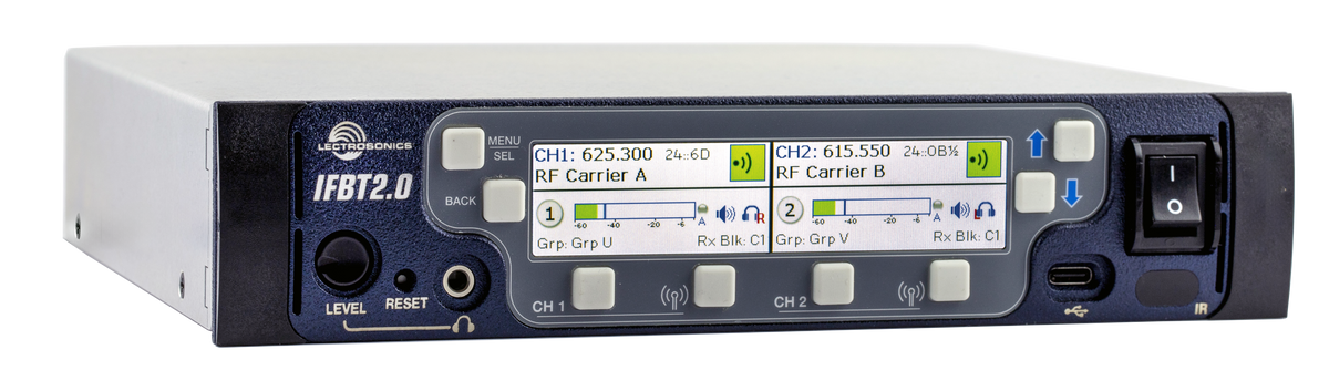Lectrosonics IFBT2.0 IFB Transmitter, Dual-channel with Analog, Dante, AES Inputs, 470-537 MHZ