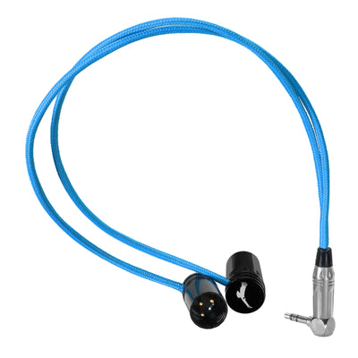 Kondor Blue 16" Straight Dual Low Profile Right Angle XLR to Single Stereo 3.5mm TRS