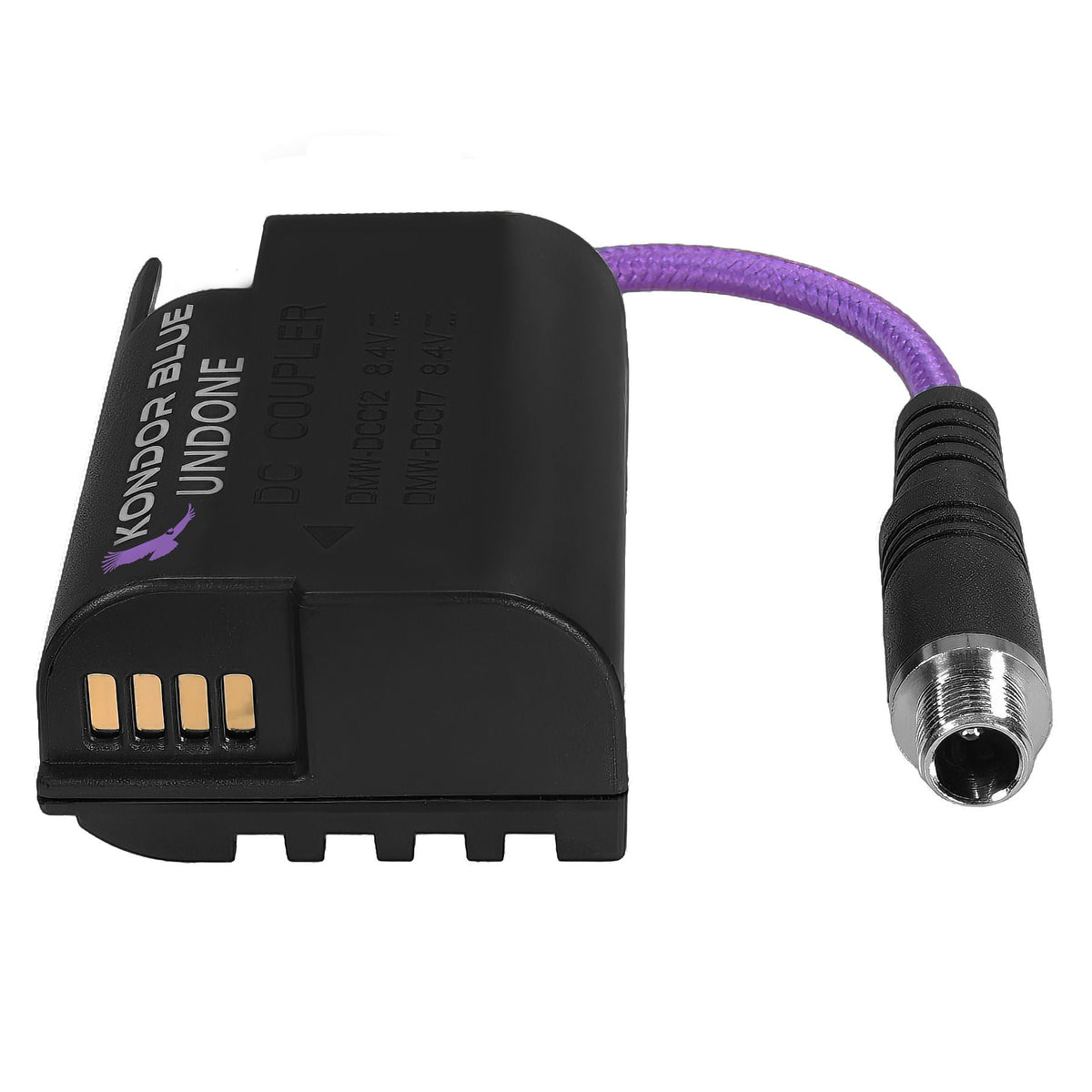 Kondor Blue GERALD UNDONE D-Tap to Straight Locking DC Male 2.1mm Purple Coiled