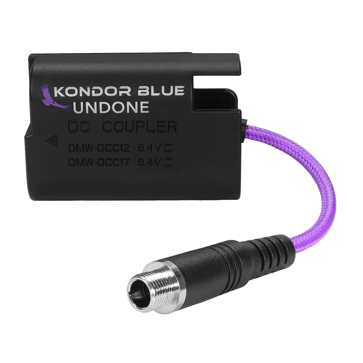 Kondor Blue GERALD UNDONE 4" Female Locking DC Barrel 2.1 to LPE6 Dummy Battery