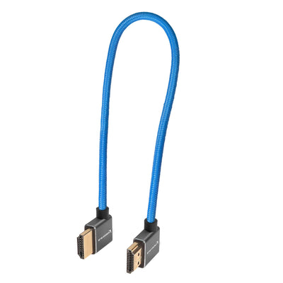 Kondor Blue 12" Right Angle to Left Angle Full HDMI Straight Cable