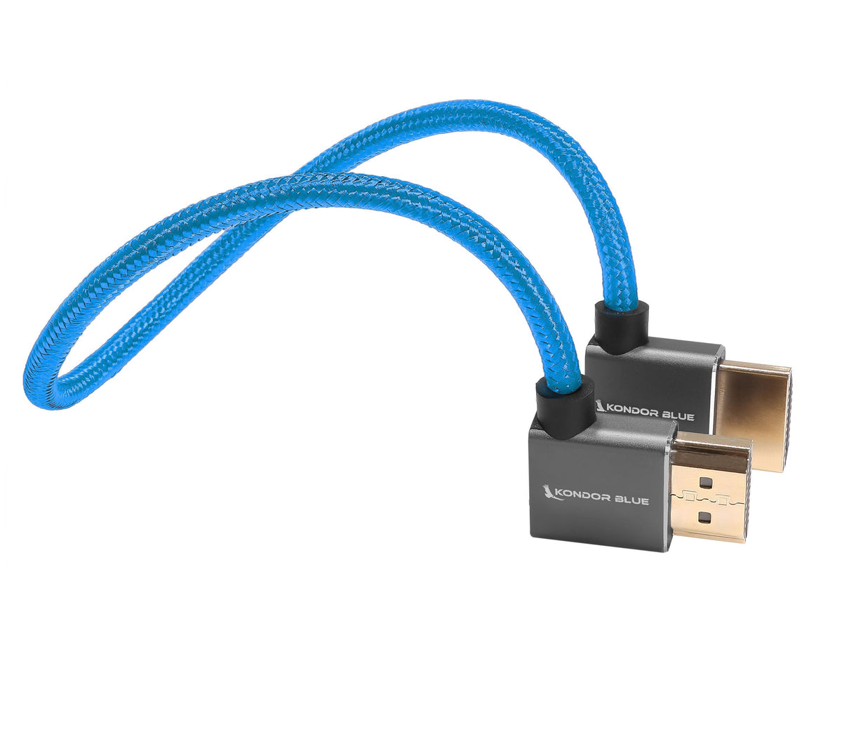 Kondor Blue 12" Right Angle to Left Angle Full HDMI Straight Cable (Kondor Blue)
