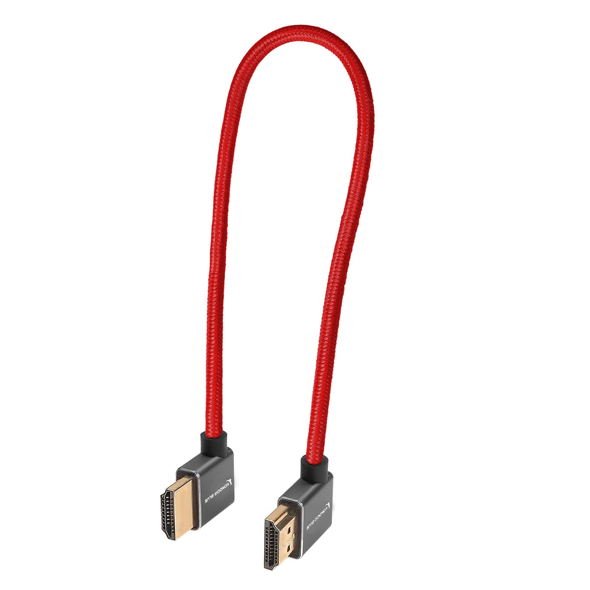 Kondor Blue 12" Right Angle to Left Angle Full HDMI Straight Cable