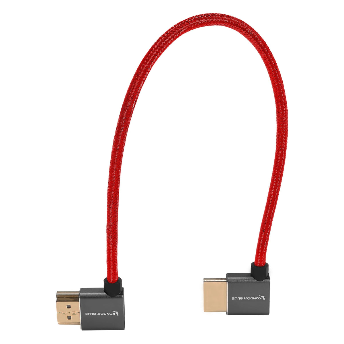 Kondor Blue 12" Right Angle to Left Angle Full HDMI Straight Cable