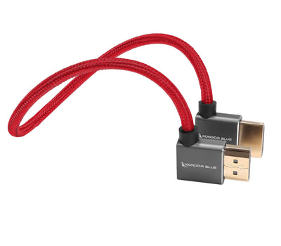 Kondor Blue 12" Right Angle to Left Angle Full HDMI Straight Cable