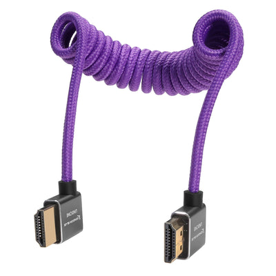Kondor Blue GERALD UNDONE Right Angle Full HDMI Cable 12"-24" Coiled (Purple)