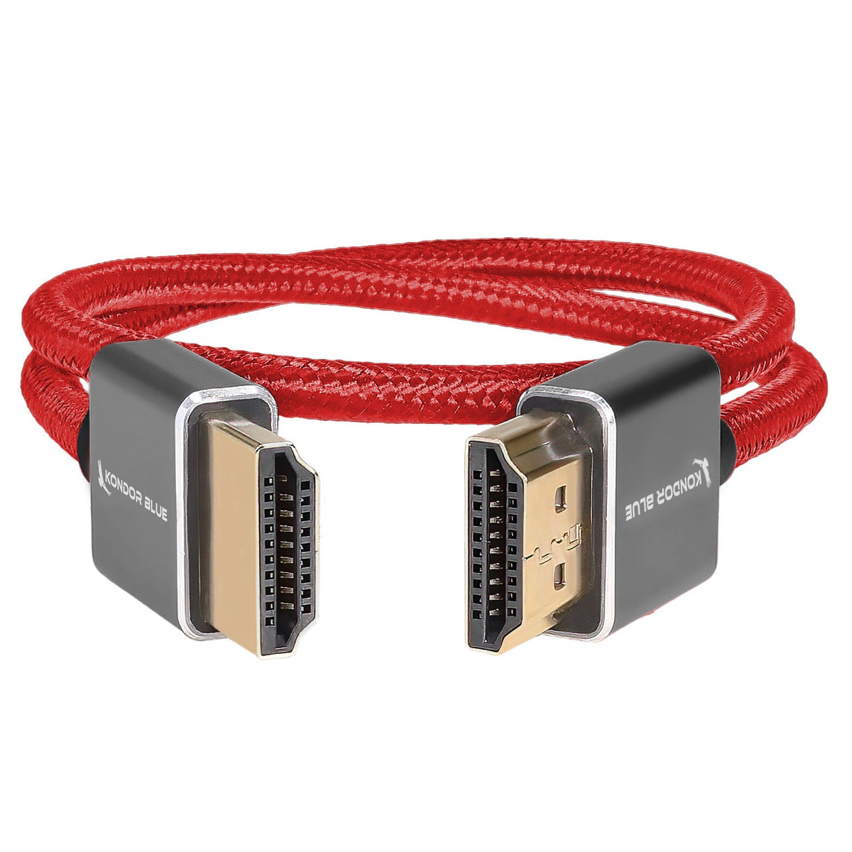 Kondor Blue HDMI to HDMI 16" Braided Cable for On-Camera Monitors (Cardinal Red)
