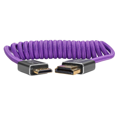 Kondor Blue Gerald Undone MK2 Mini HDMI to Full HDMI Cable 12"-24" Coiled (Purple)