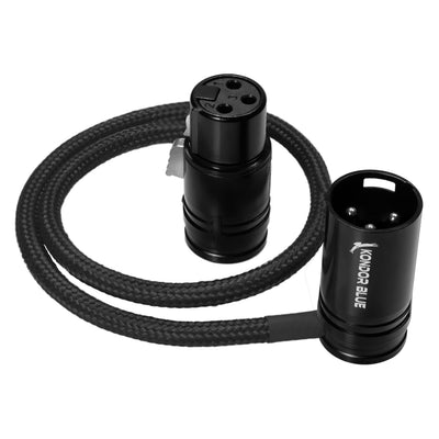 Kondor Blue Straight Low Profile Right Angle XLR Cable (Raven Black)