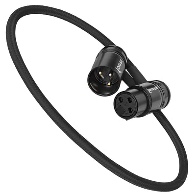 Kondor Blue Straight Low Profile Right Angle XLR Cable (Raven Black)