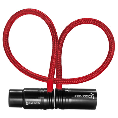 Kondor Blue Straight Low Profile Right Angle XLR Cable (Raven Black)