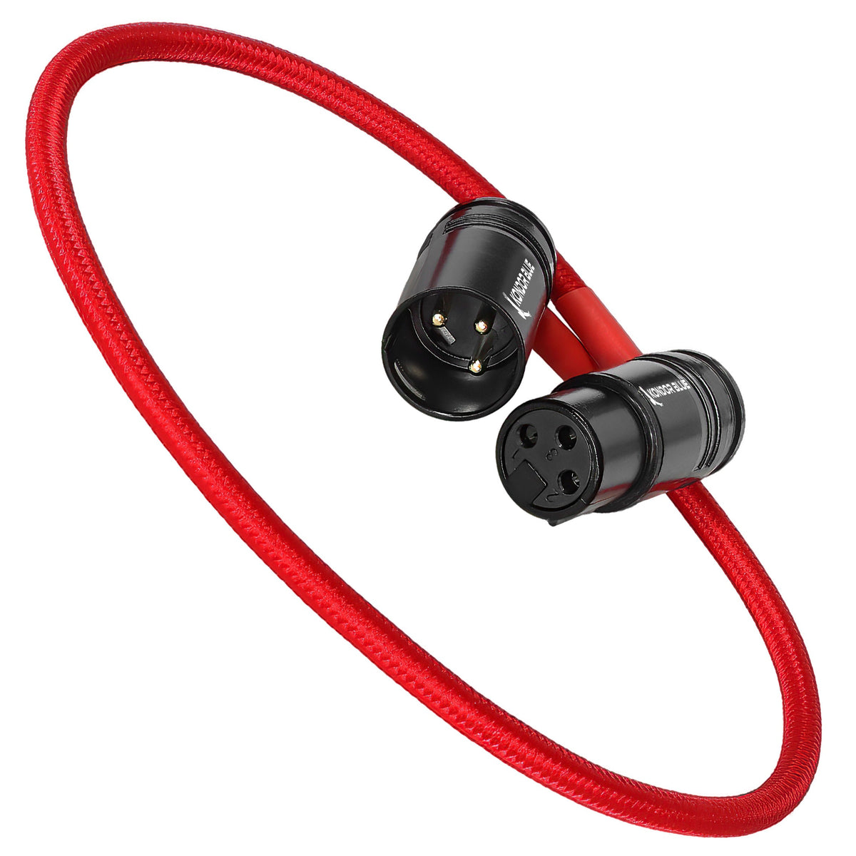 Kondor Blue Straight Low Profile Right Angle XLR Cable (Raven Black)
