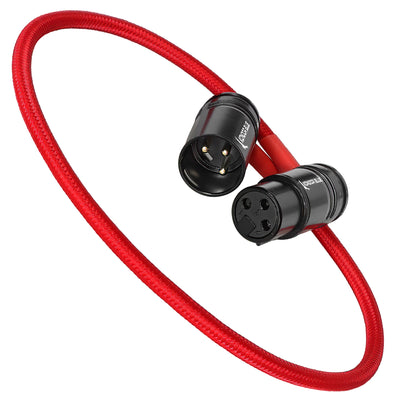 Kondor Blue Straight Low Profile Right Angle XLR Cable (Cardinal Red)