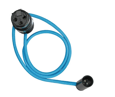 Kondor Blue 17" Mini Adjustable XLR Male to Adjustable Female XLR Audio Cable