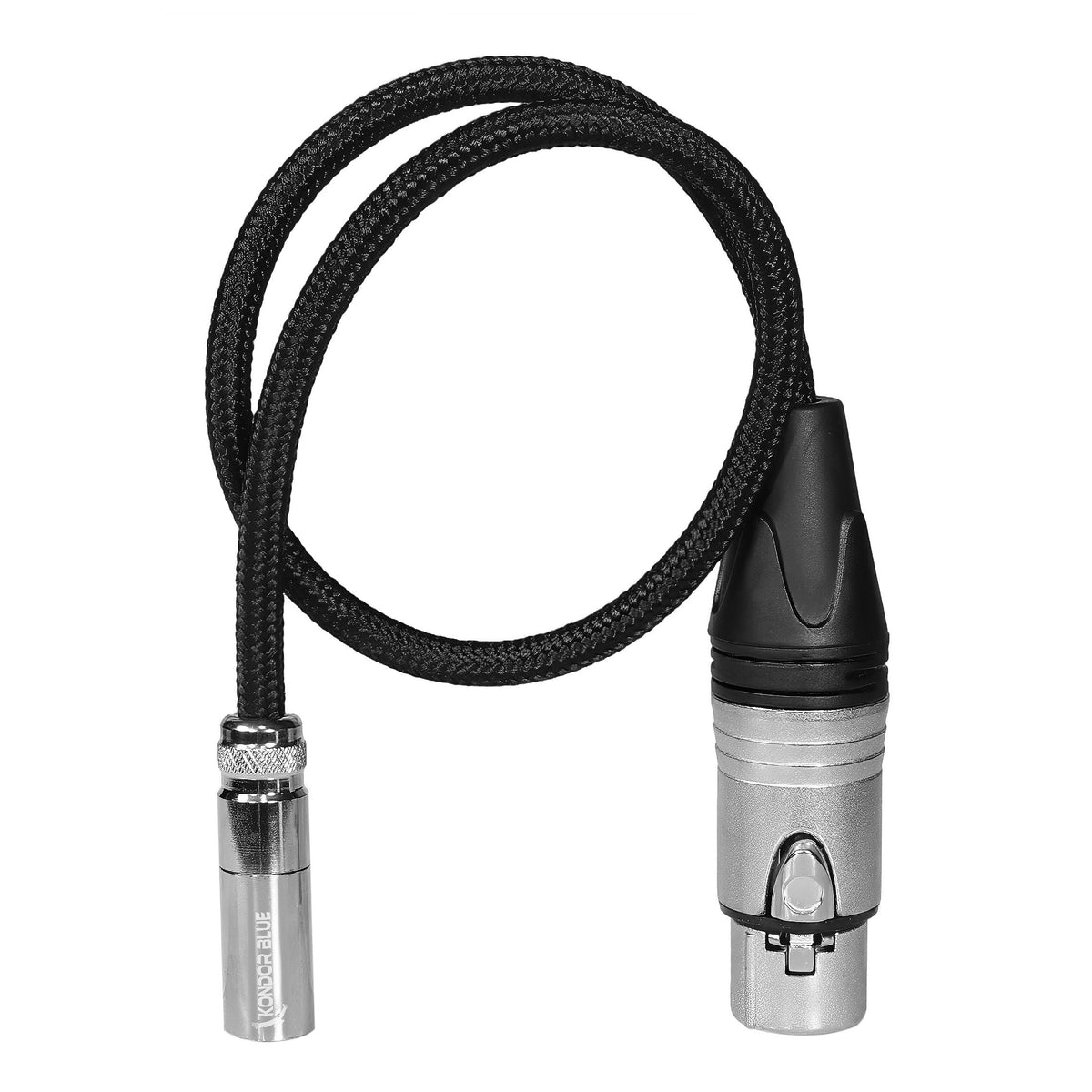 Kondor Blue TA4M Mini XLR 4 Pin Male to Female XLR Braided Audio Cable 16"