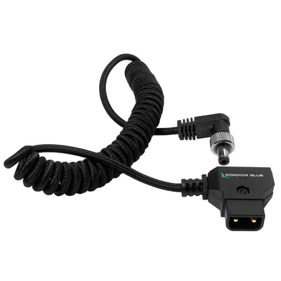 Kondor Blue Coiled D-Tap to Locking DC 2.5mm Right Angle Cable (Amaran)
