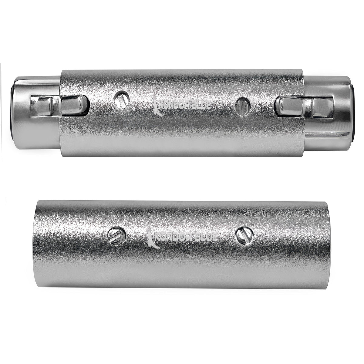 Kondor Blue Pair of XLR Adapters Male to Male & Female to Female 3 Pin Adapters