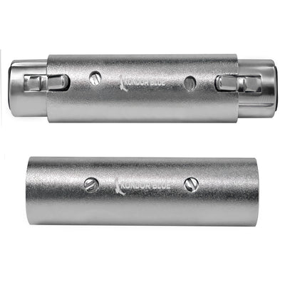 Kondor Blue Pair of XLR Adapters Male to Male & Female to Female 3 Pin Adapters