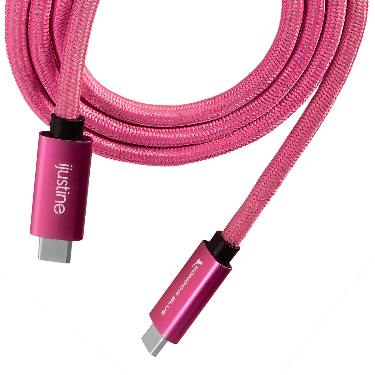 Kondor Blue iJustine Pink Thunderbolt 4 USB 4.0 Type C 8K Cable Blazing 40G Speeds 240W