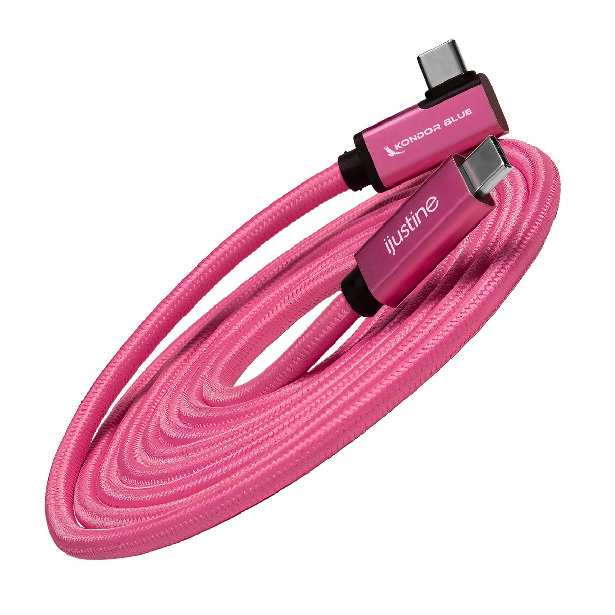 Kondor Blue iJustine Pink USB C 3.1 Data and Charging Cable 10Gb/s Data Speed & 100W Power Delivery