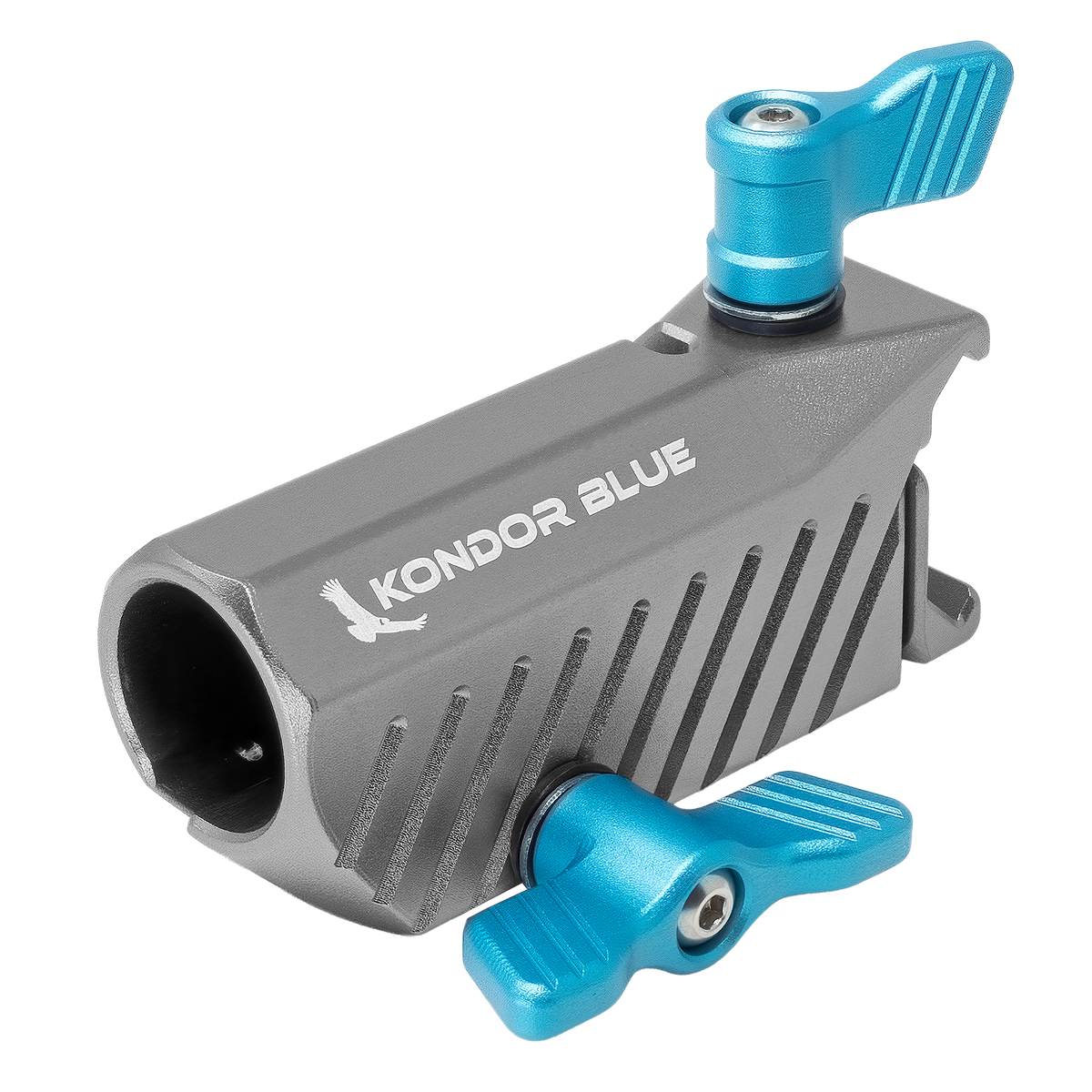 Kondor Blue Baby Pin 5/8" Spigot Receiver to NATO Clamp Adapter for Light Stands and Monitors (Space Gray)