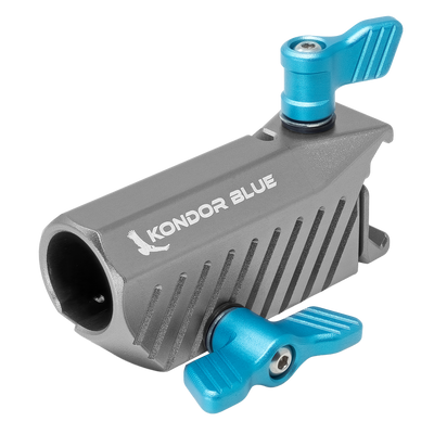 Kondor Blue Baby Pin 5/8" Spigot Receiver to NATO Clamp Adapter for Light Stands and Monitors (Space Gray)