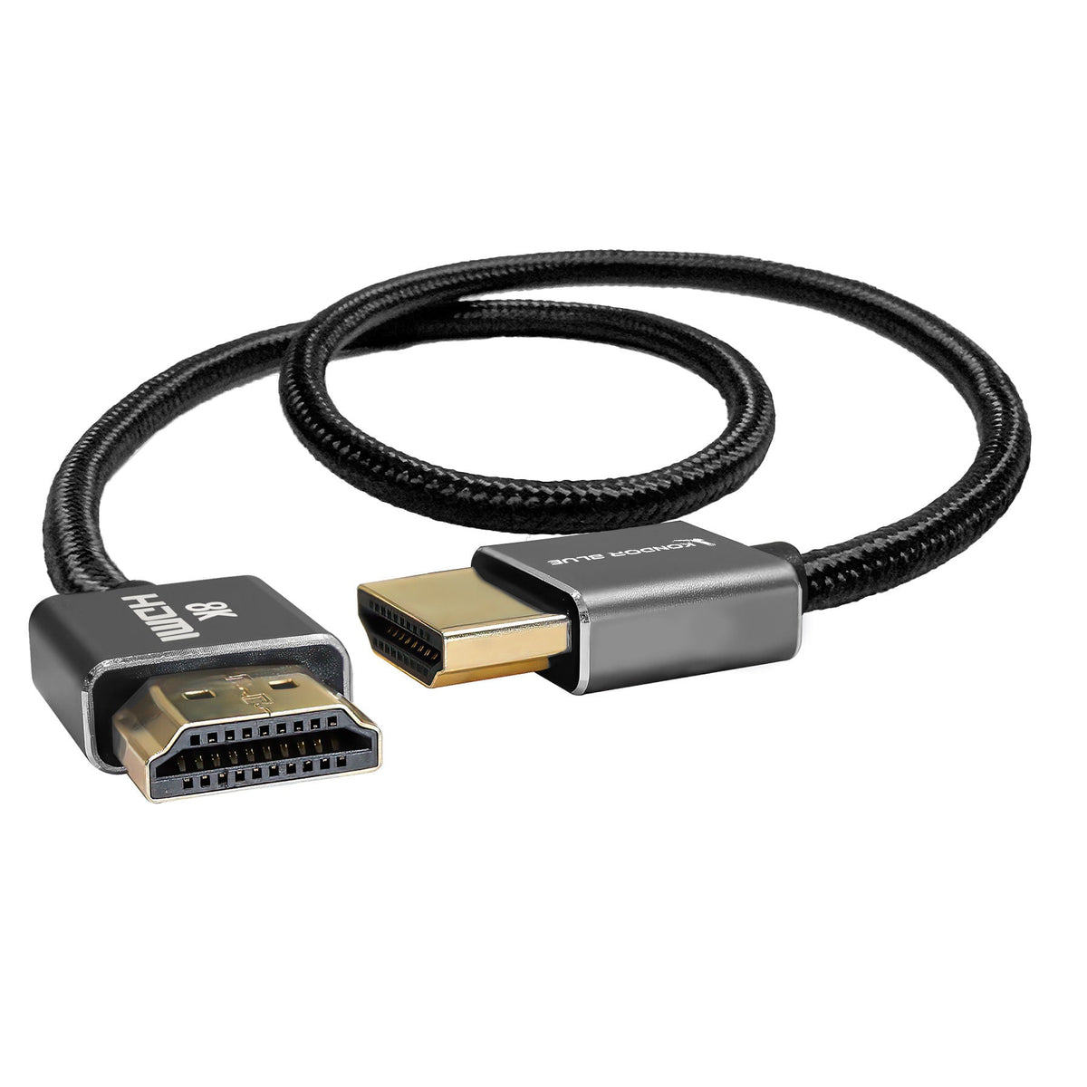 Kondor Blue 8K HDMI 2.1 17" Braided Cable for on Camera Monitors