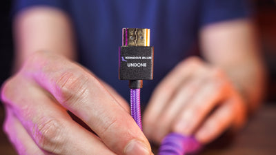 Kondor Blue Gerald Undone MK2 Mini HDMI to Full HDMI Cable 12"-24" Coiled (Purple)