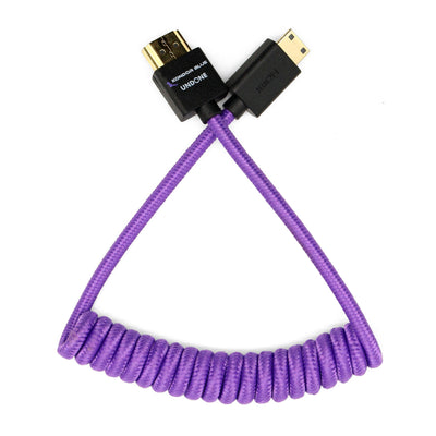 Kondor Blue Gerald Undone MK2 Mini HDMI to Full HDMI Cable 12"-24" Coiled (Purple)