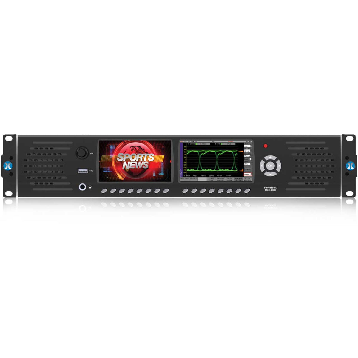 Phabrix PHRX2000AGE Rx2000 2U rackmount HD/SD rasterizer, 1x PHRXM-AGE HW Module: 1x (SDI-in + copy), SFP cage, 1x Analyser, Eye/Jitter, 1x Generator. 3 more modules can be added