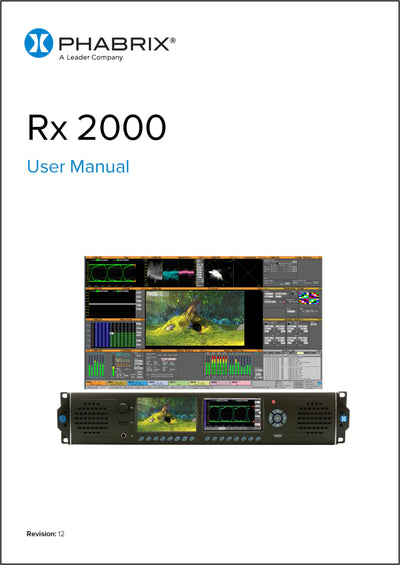 Phabrix PHRX2000AE Rx2000 2U rackmount HD/SD rasterizer, 1x PHRXM-AE HW Module: 2x (SDI-in + copy), SFP cage, 1x Analyser, Eye/Jitter. 3 more modules can be added