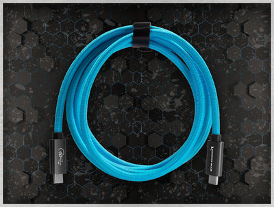 Kondor Blue THUNDERBOLT 4 USB 4.0 TYPE C CABLE BLAZING 40G SPEEDS 5A 100W STRAIGHT 6ft