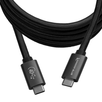 Kondor Blue THUNDERBOLT 4 USB 4.0 TYPE C CABLE BLAZING 40G SPEEDS 5A 100W STRAIGHT 3ft