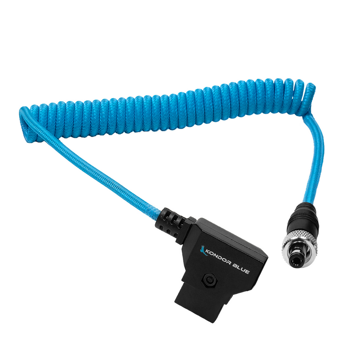 Kondor Blue Coiled D-Tap to Locking DC 2.1mm Cable