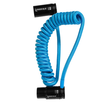 Kondor Blue 12-24" Coiled Low Profile Right Angle XLR Cable (Kondor Blue)